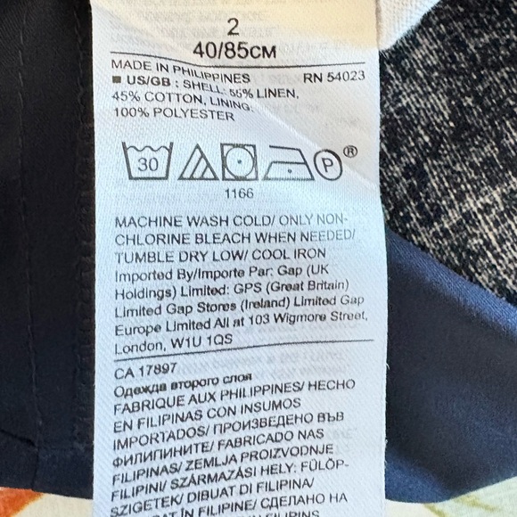 Banana Republic Navy Dress with White Floral Design SZ 2 - Picture 9 of 9